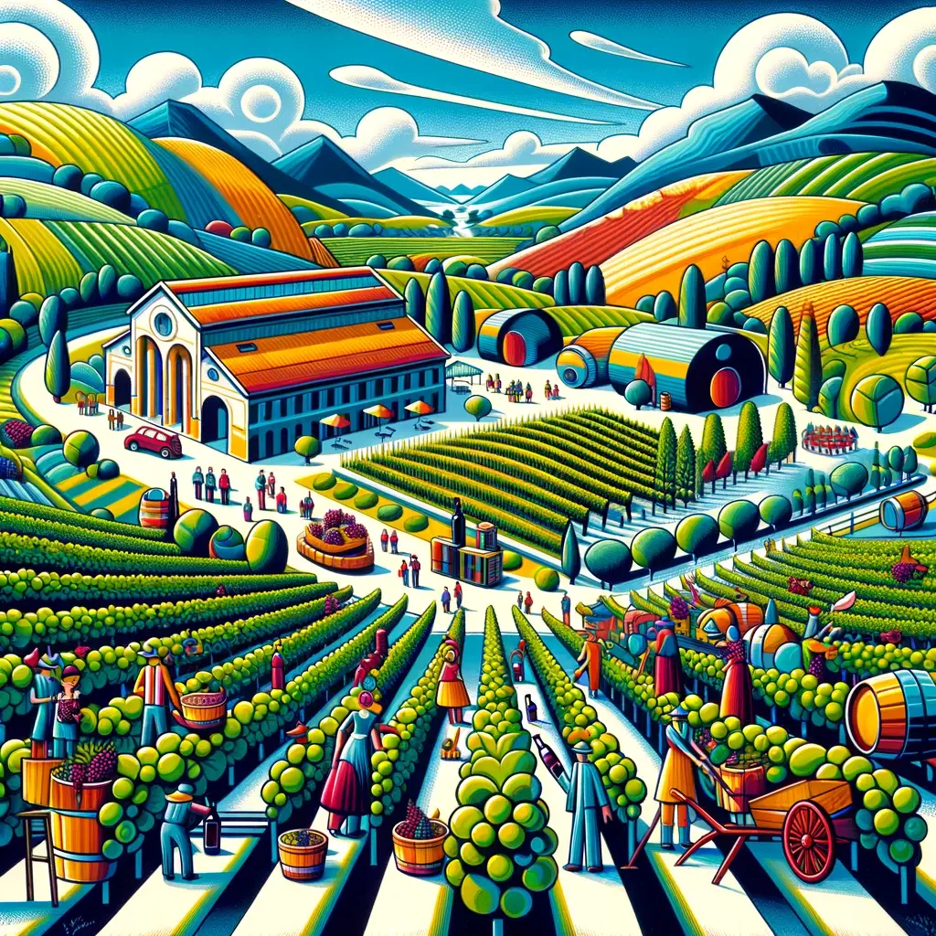 Illustrazione della wineyard dei Feudi a Avellino.